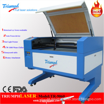 2014 Hot Model Laser Engraver 9060 High Precision Auto Focus 80W CO2 Laser Cutting Machine Price with Rotary